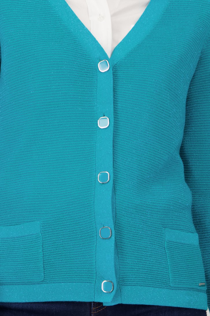 Cardigan turquoise scintillant de Claude Arielle pour Femmes