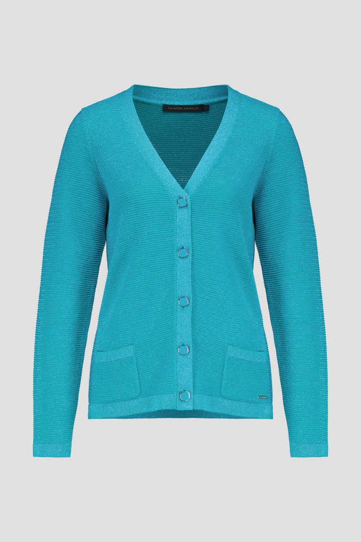 Cardigan turquoise scintillant de Claude Arielle pour Femmes