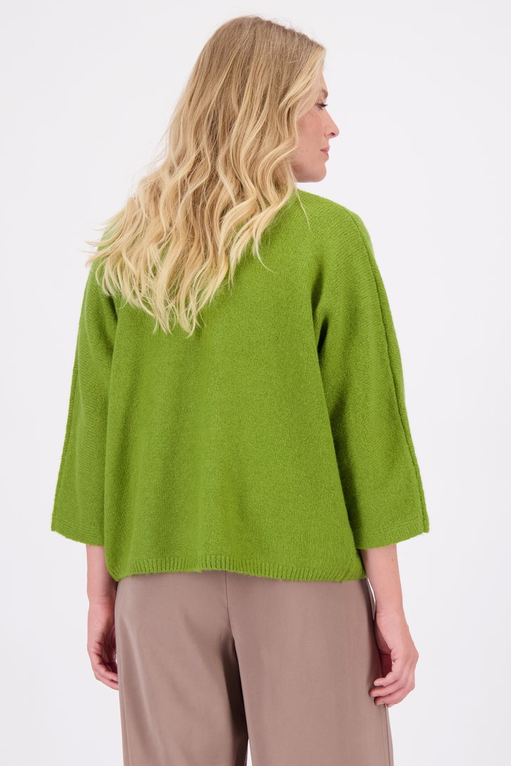 Le dos de Cardigan vert à manches trois-quarts de Libelle pour Femmes