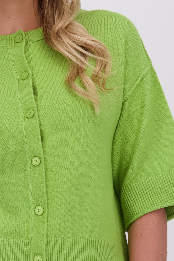 Détail de Cardigan vert à manches trois-quarts de Libelle pour Femmes