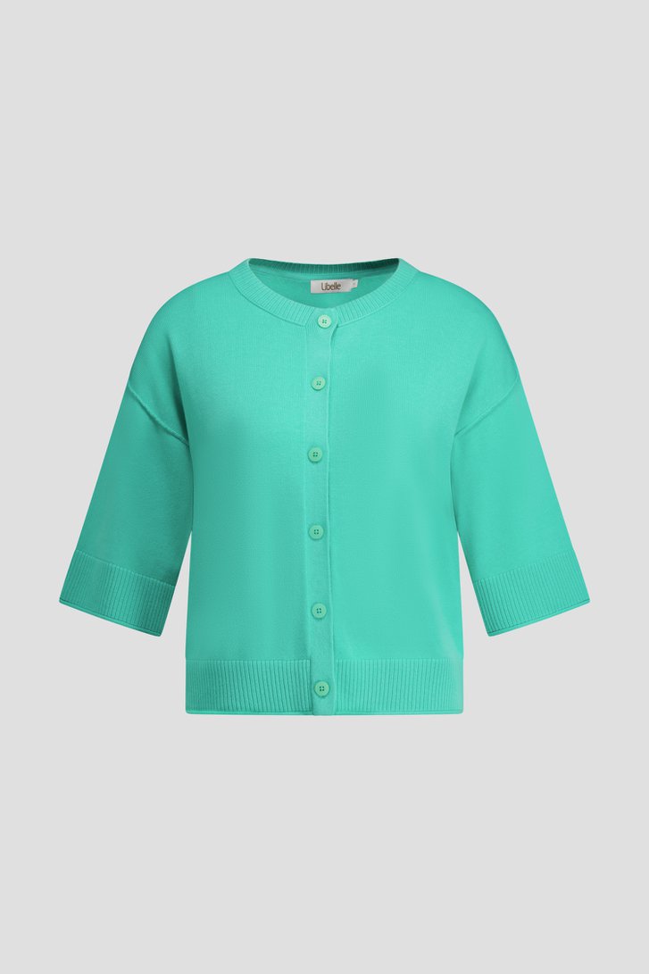 Photo produit 1 de Cardigan vert d’eau à manches trois-quarts de Libelle pour Femmes