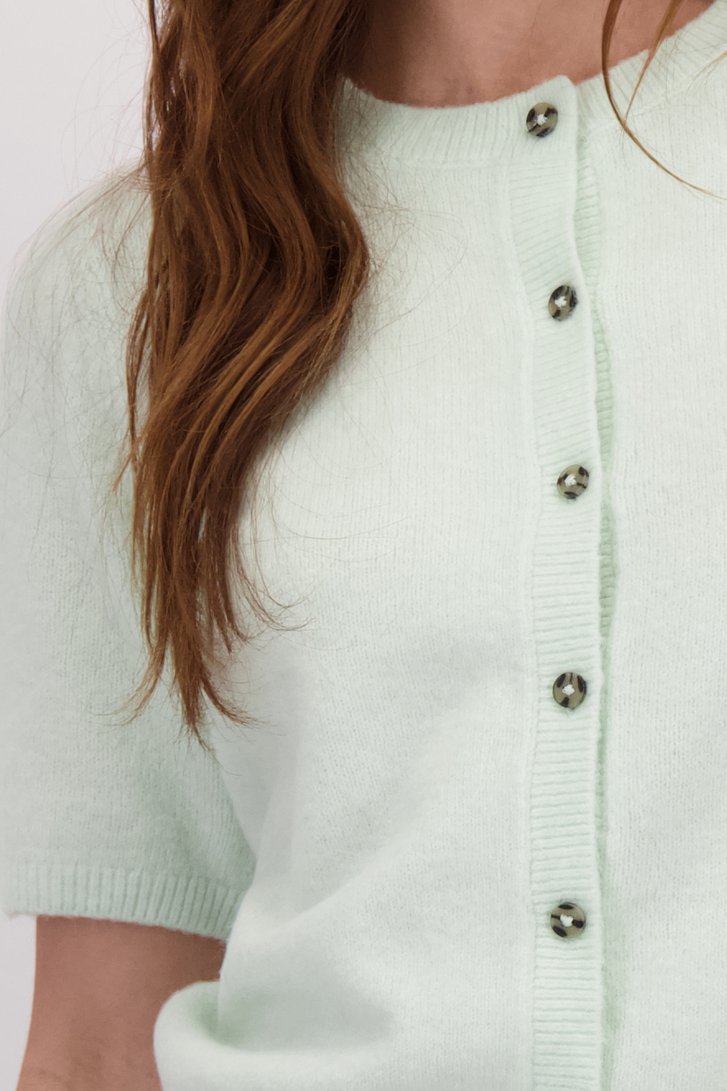Détail de Cardigan vert menthe à manches courtes de JDY pour Femmes