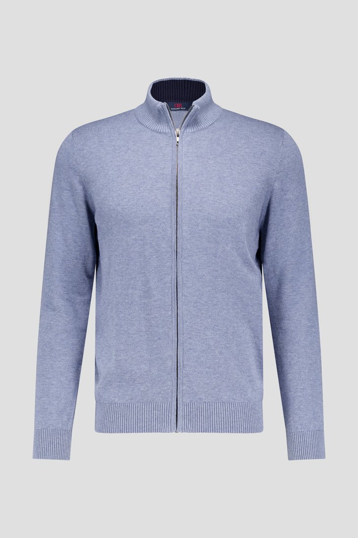 Cardigan zippé bleu de Dansaert Blue pour Hommes