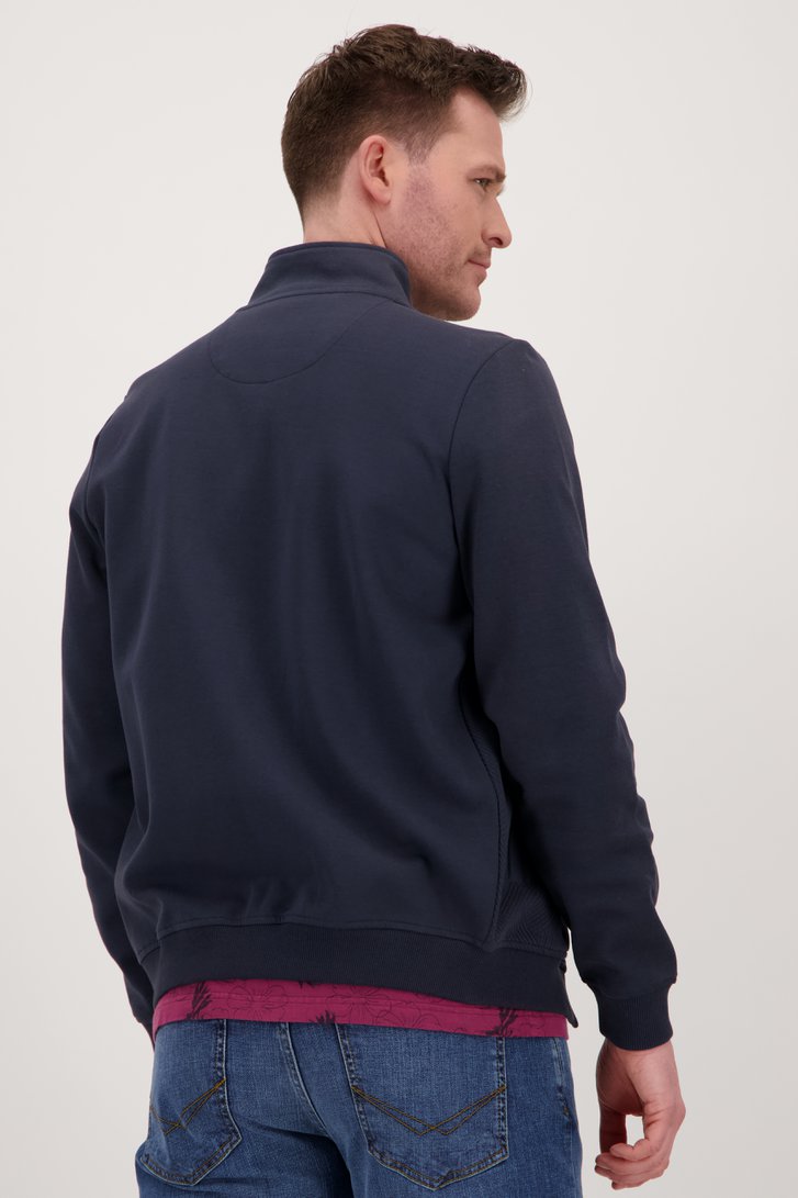 Le dos de Cardigan zippé bleu foncé de Bluefields pour Hommes