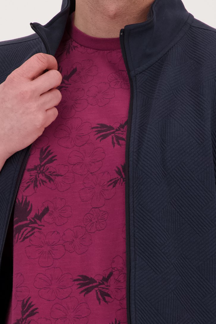 Détail de Cardigan zippé bleu foncé de Bluefields pour Hommes