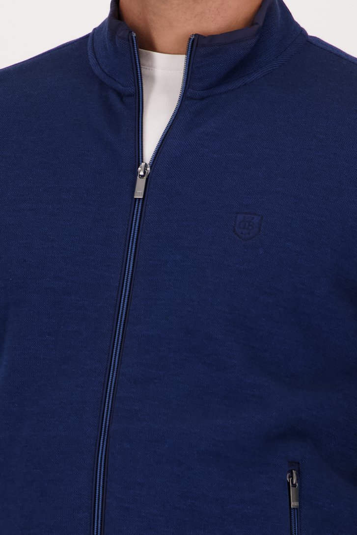 Cardigan zippé bleu foncé de Dansaert Blue pour Hommes