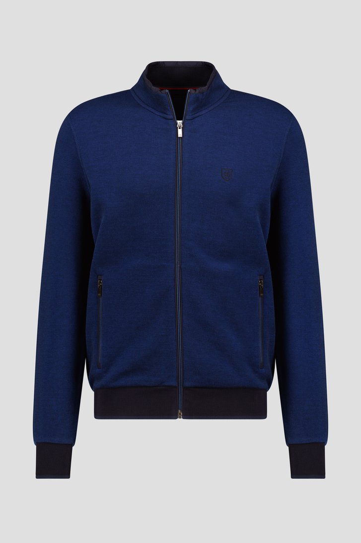 Cardigan zippé bleu foncé de Dansaert Blue pour Hommes