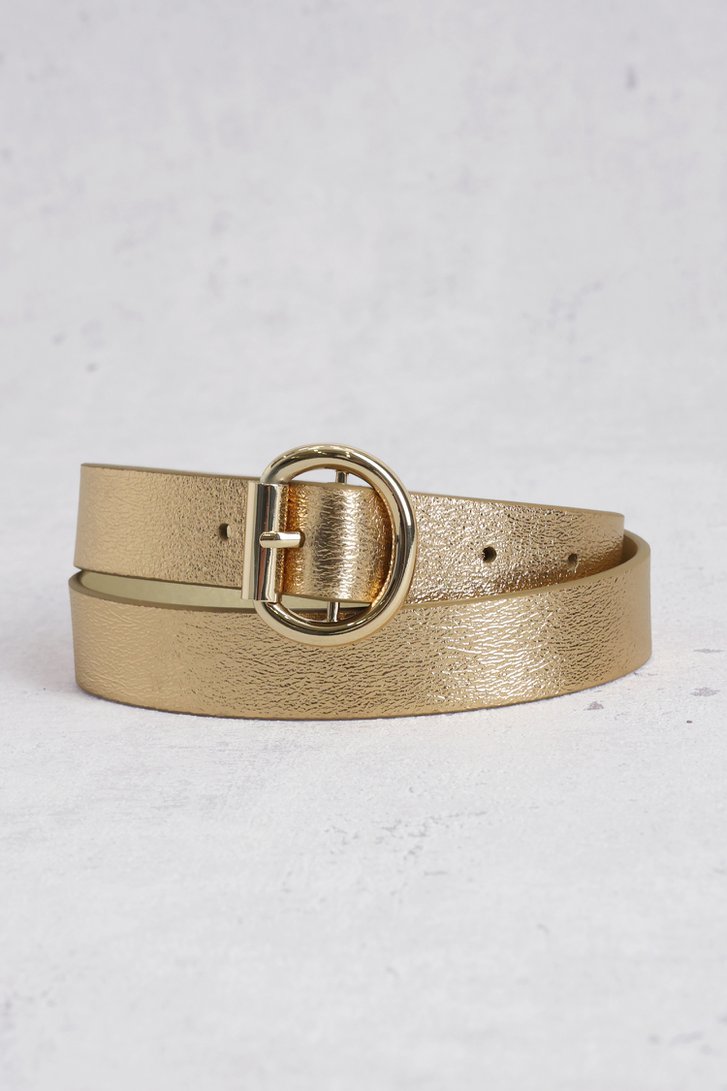 Le devant de Ceinture dorée avec boucle ovale de Liberty Island pour Femmes