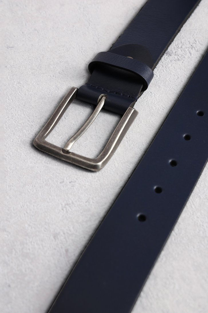 Photo produit 1 de Ceinture en cuir bleu marine de Liberty Island pour Hommes