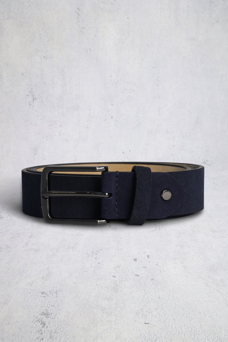 Le devant de Ceinture en cuir bleu marine de Liberty Island pour Hommes