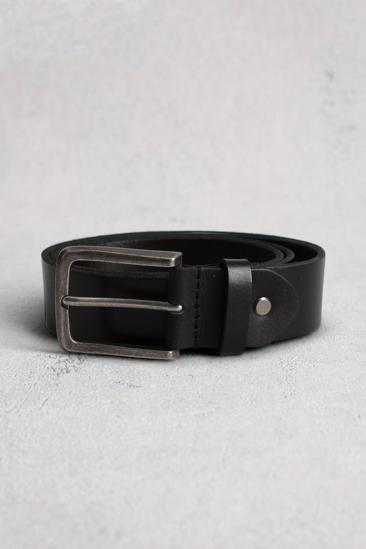 Le devant de Ceinture en cuir noir de Liberty Island pour Hommes