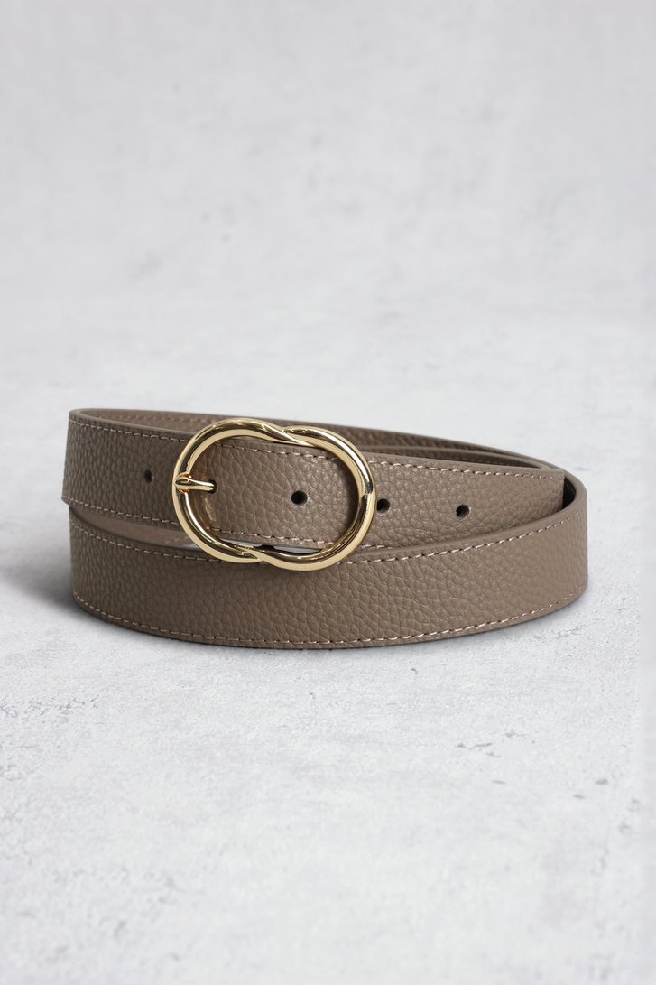 Le devant de Ceinture en cuir taupe de Liberty Island pour Femmes