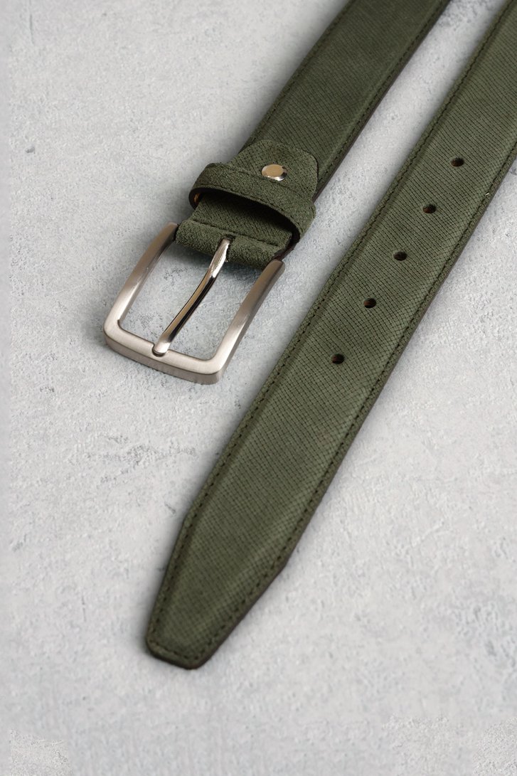 Ceinture en cuir verte avec boucle métallique de Michaelis pour Hommes