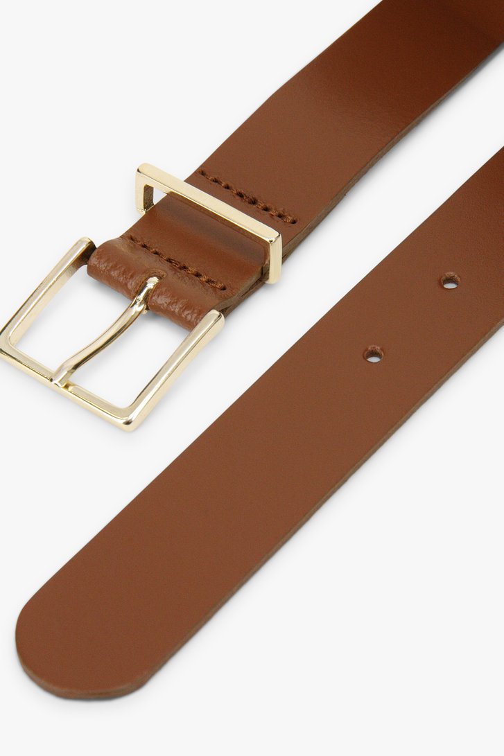 Ceinture marron avec boucle dorée de Liberty Island pour Femmes