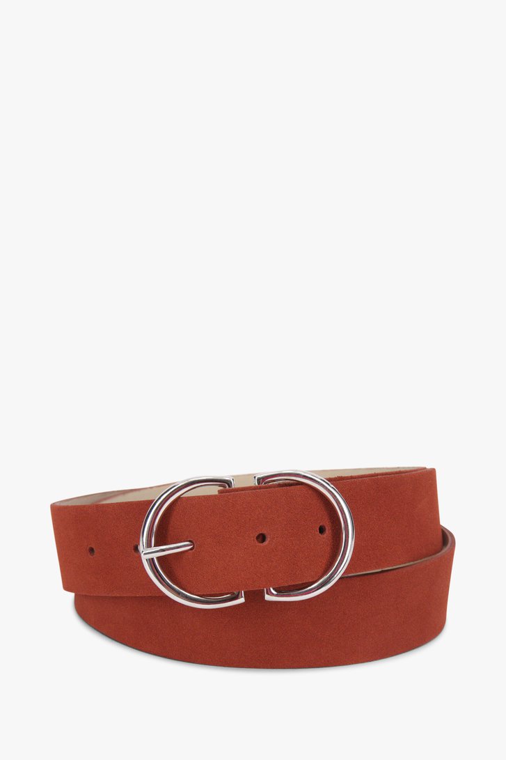 Ceinture marron rouge avec boucle en argent	 de Liberty Island pour Femmes