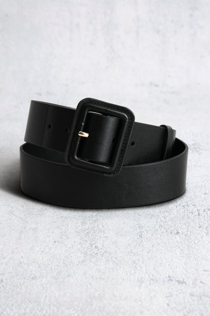 Le devant de Ceinture noire à boucle carrée	 de Liberty Island pour Femmes