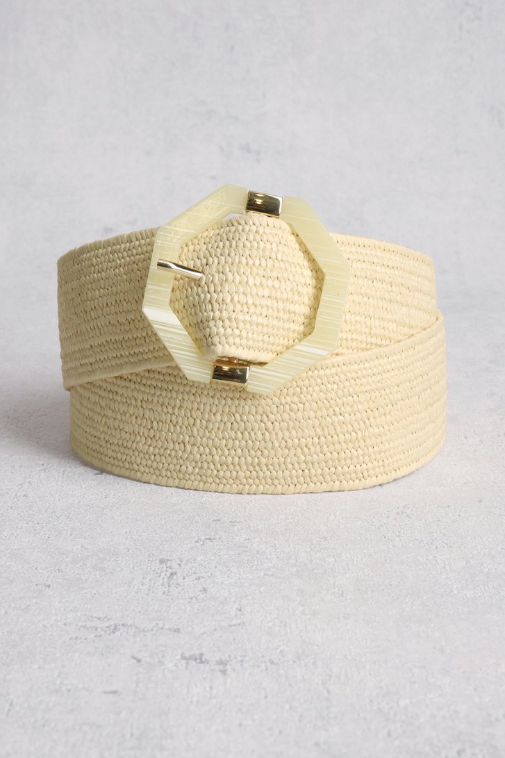 Ceinture tissée écrue avec boucle de détail de Liberty Island pour Femmes