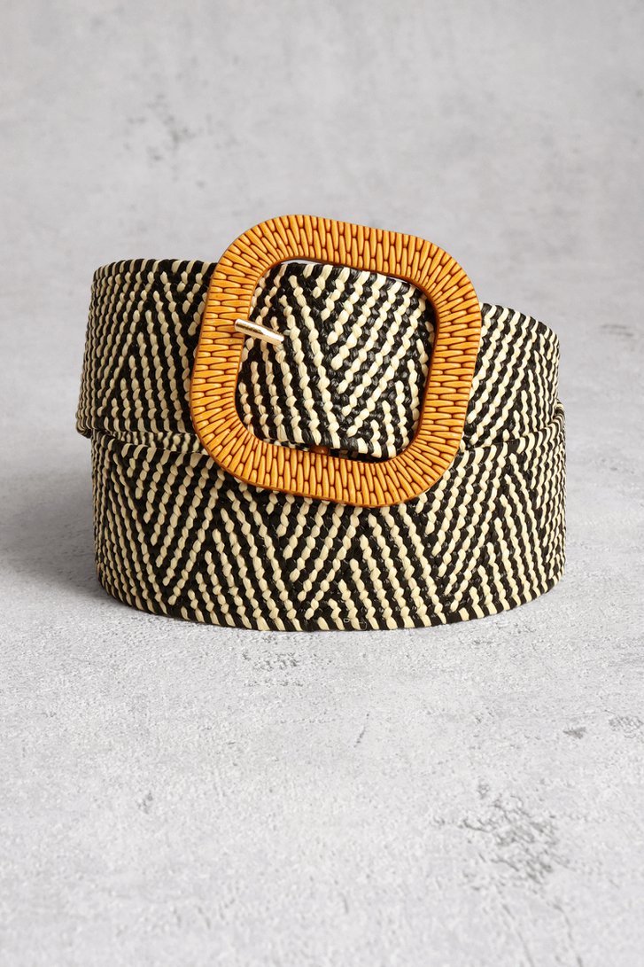 Ceinture tissée noire et écrue  de Liberty Island pour Femmes