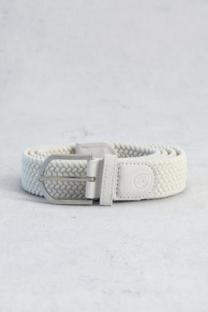 Le devant de Ceinture tressée blanche avec boucle argentée de Dansaert Golf Club pour Hommes