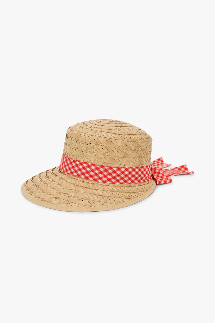 Chapeau tissé avec détails à carreaux de Modeno pour Femmes