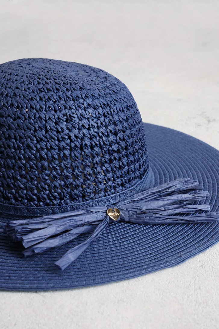 Chapeau tissé bleu avec détail nœud de Modeno pour Femmes