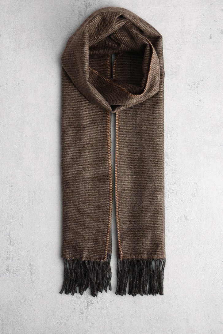 Le devant de Écharpe d'hiver en brun clair et brun foncé de Michaelis pour Hommes