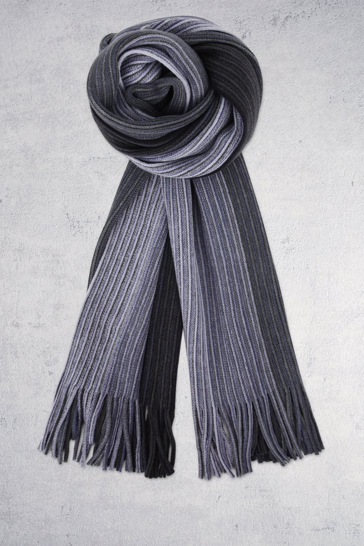 Photo produit 3 de Écharpe en tricot côtelé bleu et gris de Michaelis pour Hommes