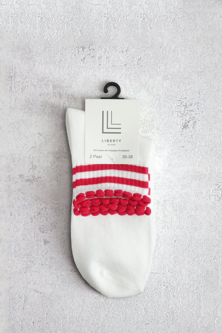 Photo produit 1 de Chaussettes avec rayures colorées - 2 paires de Liberty Island pour Femmes
