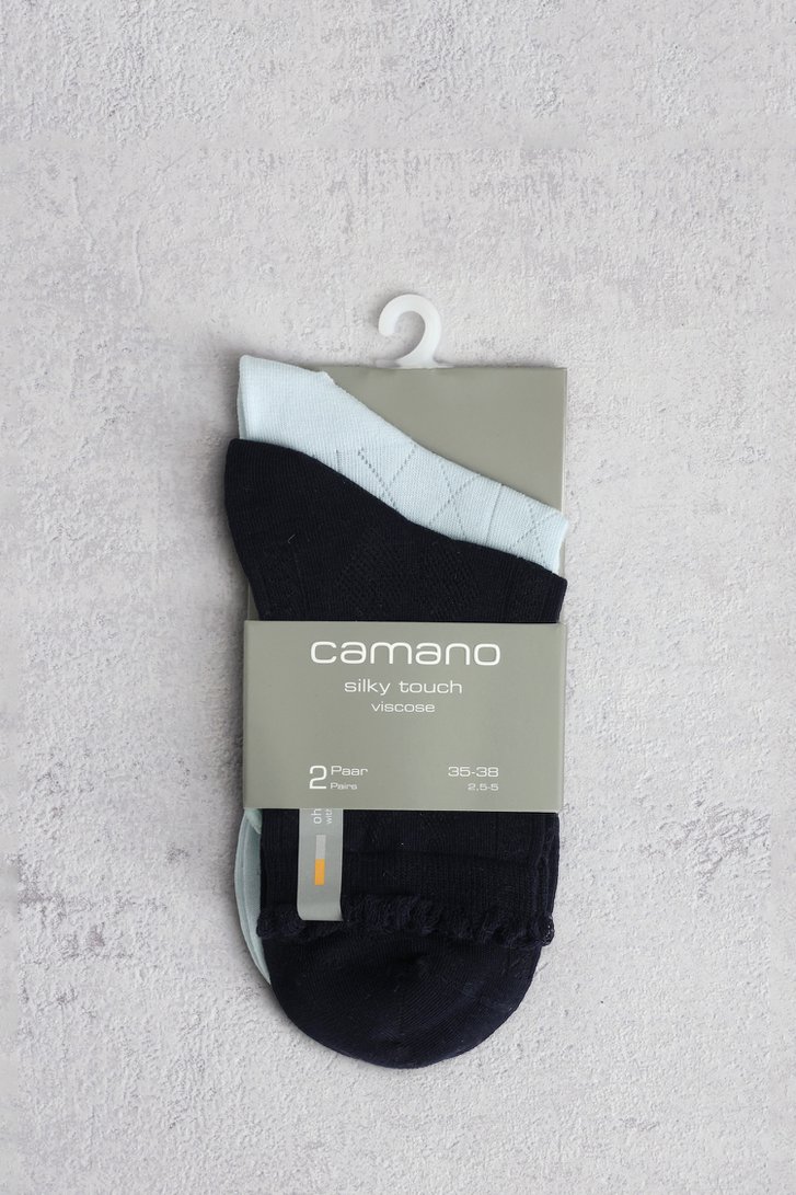 Photo produit 1 de Chaussettes basses bleues - 2 paires de Camano pour Femmes