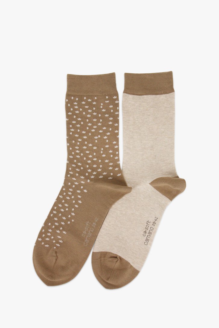 Chaussettes beige/écru - 2 paires de Camano pour Femmes