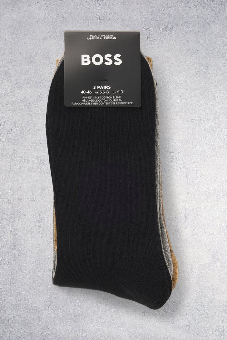 Photo produit 2 de Chaussettes beiges, grises et bleues - 3 paires de Hugo Boss pour Hommes