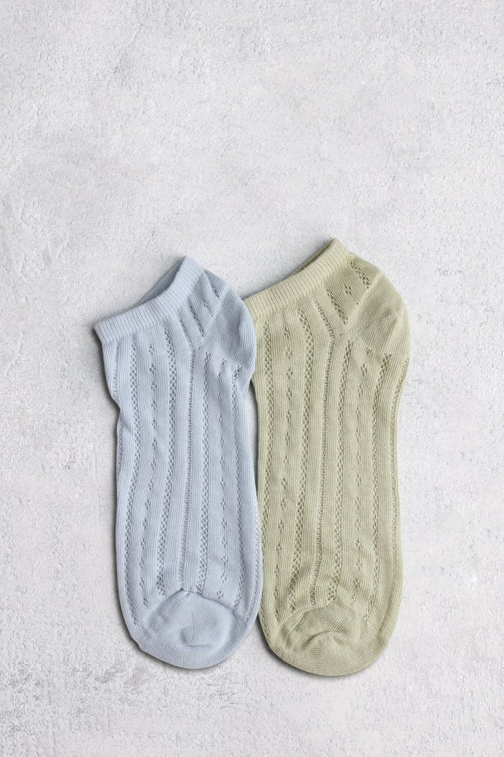 Chaussettes bleu-vert ajourées - 2 paires de Camano pour Femmes