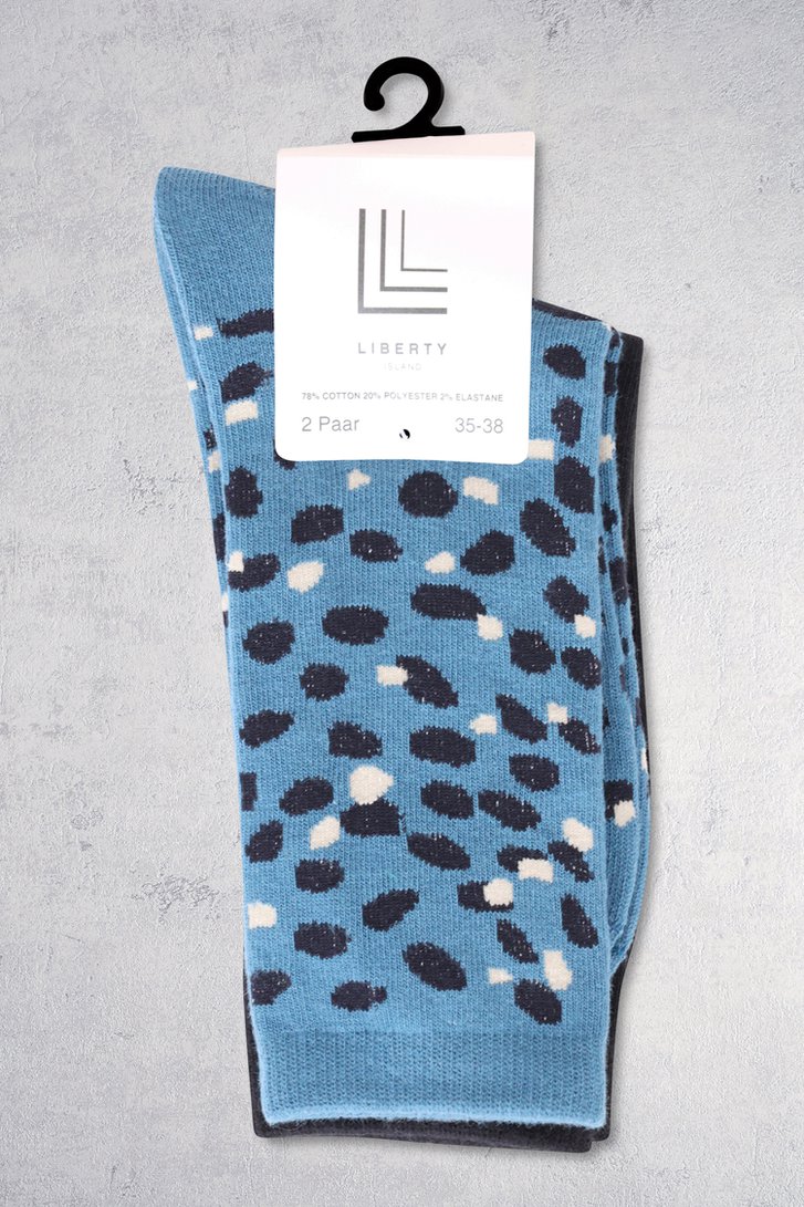 Le dos de chaussettes bleues - 2 paires de Liberty Island pour Femmes
