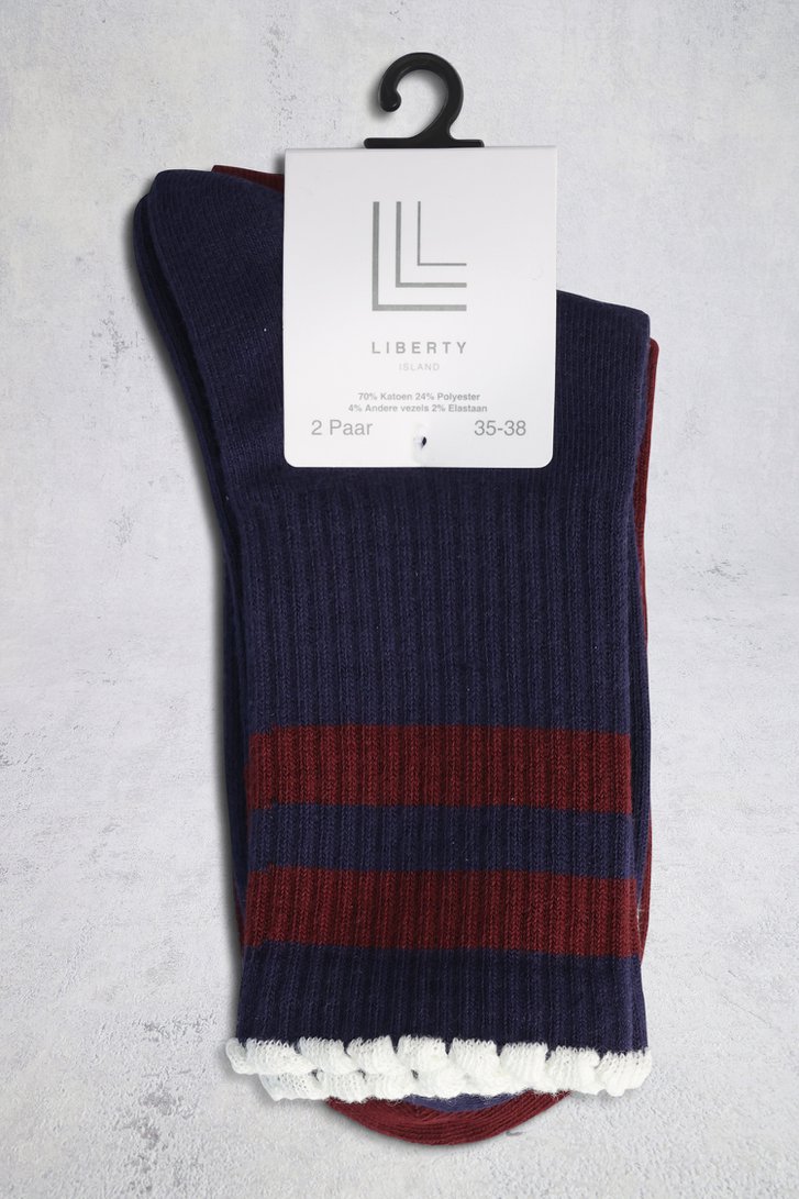 Photo produit 1 de Chaussettes bleues/bordeaux de Liberty Island pour Femmes