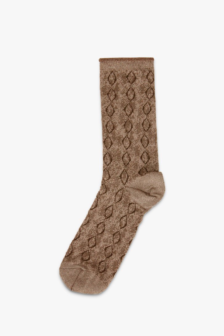 Chaussettes bronze avec motif marron de MP Denmark pour Femmes