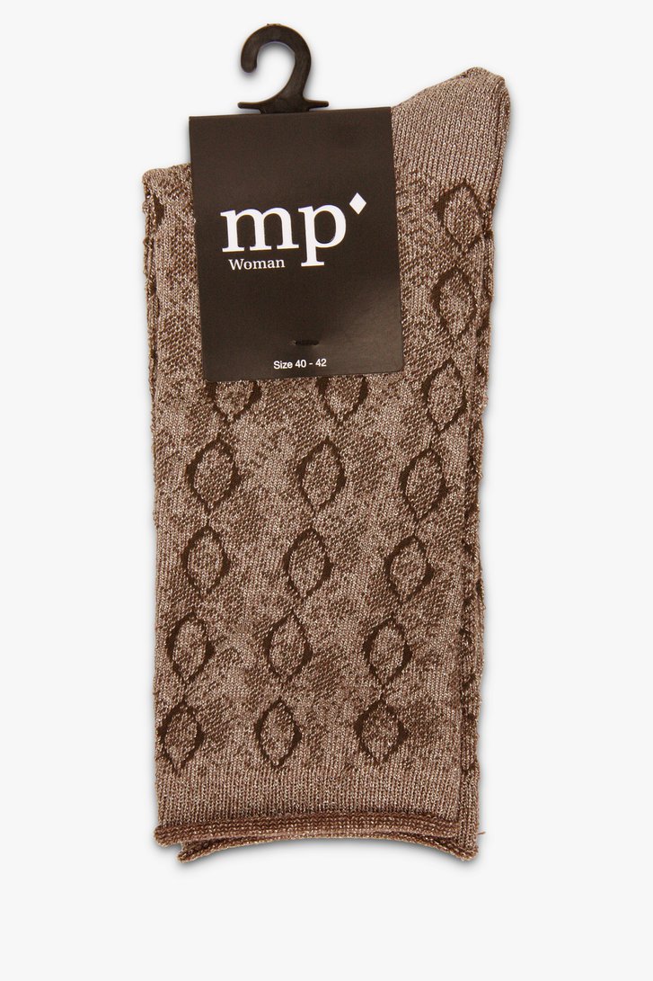 Chaussettes bronze avec motif marron de MP Denmark pour Femmes
