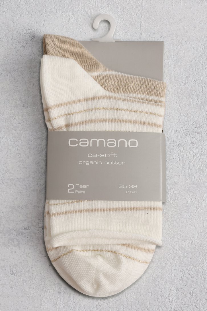 Chaussettes ecru-beiges avec paillettes - 2 paires de Camano pour Femmes