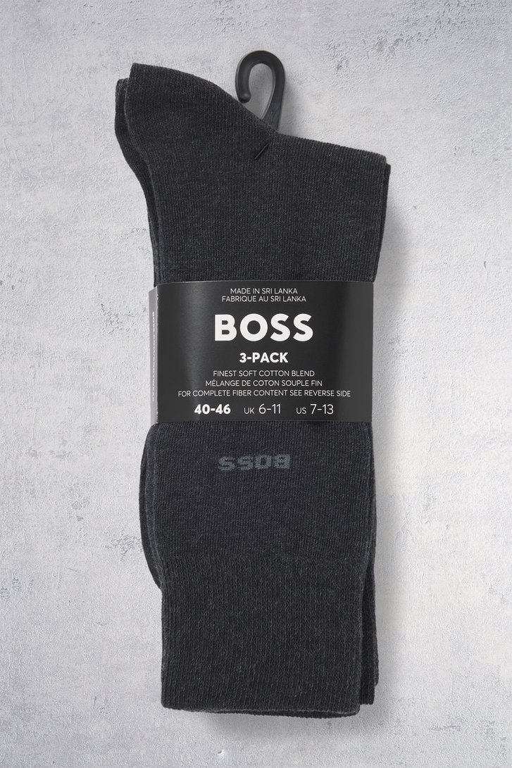 Photo produit 1 de Chaussettes hautes grises – lot de 3 paires de Hugo Boss pour Hommes