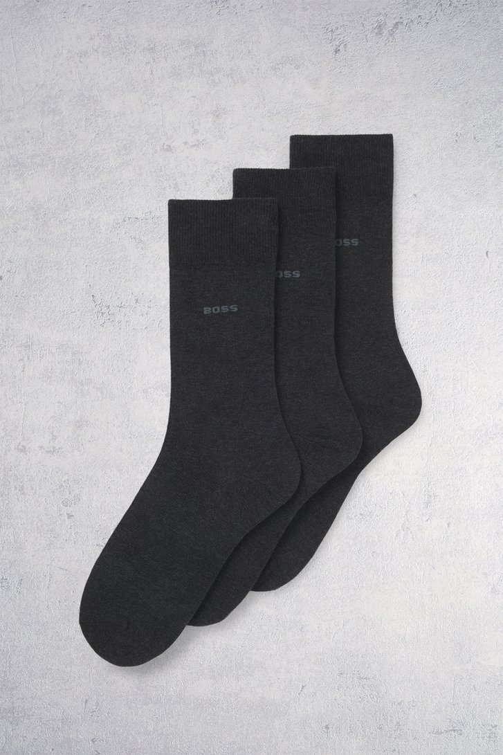 Le devant de Chaussettes hautes grises – lot de 3 paires de Hugo Boss pour Hommes