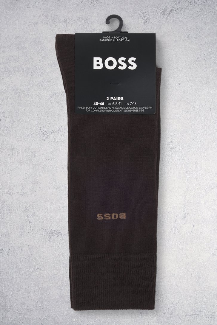 Photo produit 1 de Chaussettes hautes marron – lot de 2 paires de Hugo Boss pour Hommes