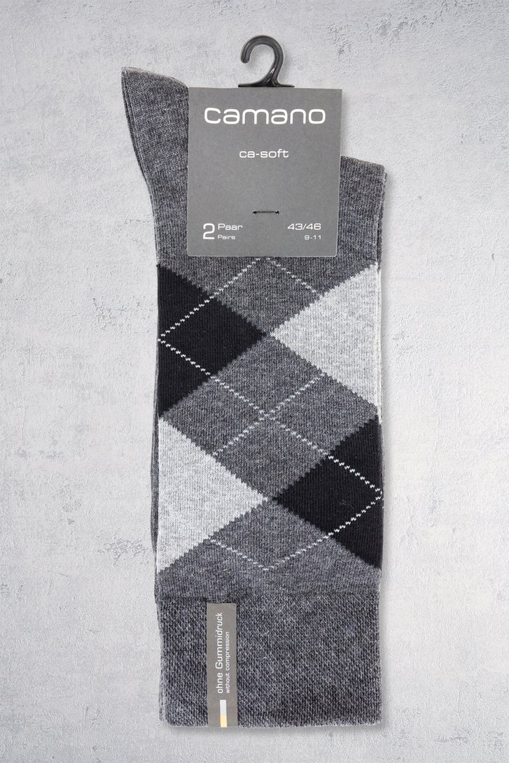 Chaussettes longues à carreaux en laine - 2 paires de Camano pour Hommes