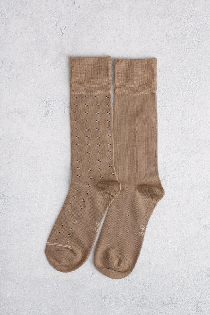 Chaussettes longues beiges - 2 paires de Liberty Island pour Hommes