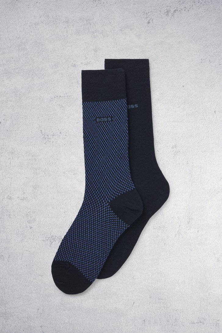 Le devant de Chaussettes longues bleu marine – 2 paires de Hugo Boss pour Hommes