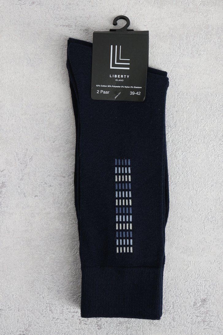 Photo produit 1 de Chaussettes longues bleu marine – 2 paires de Liberty Island pour Hommes