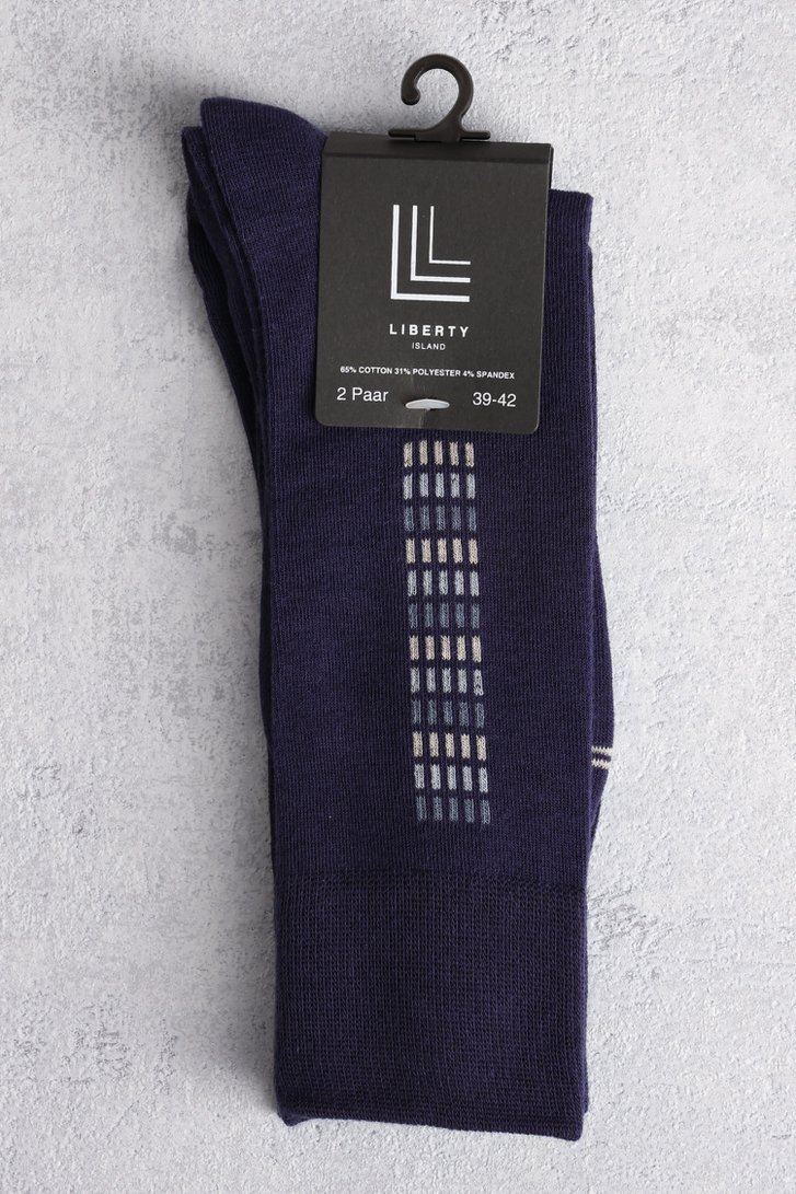 Chaussettes longues bleues - 2 paires de Liberty Island pour Hommes