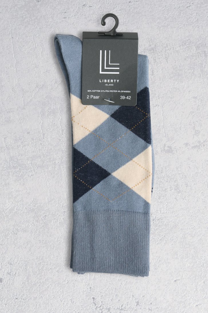 Chaussettes longues bleues - 2 paires de Liberty Island pour Hommes