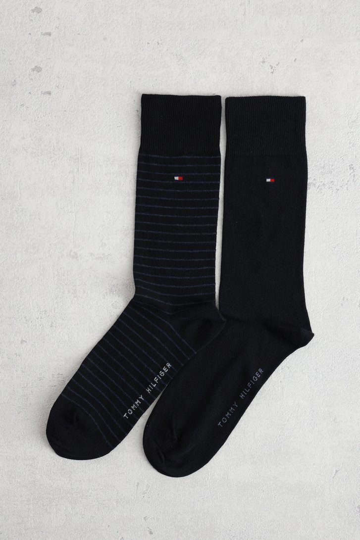 Le devant de Chaussettes longues bleues à rayures – 2 paires de Tommy Hilfiger pour Hommes