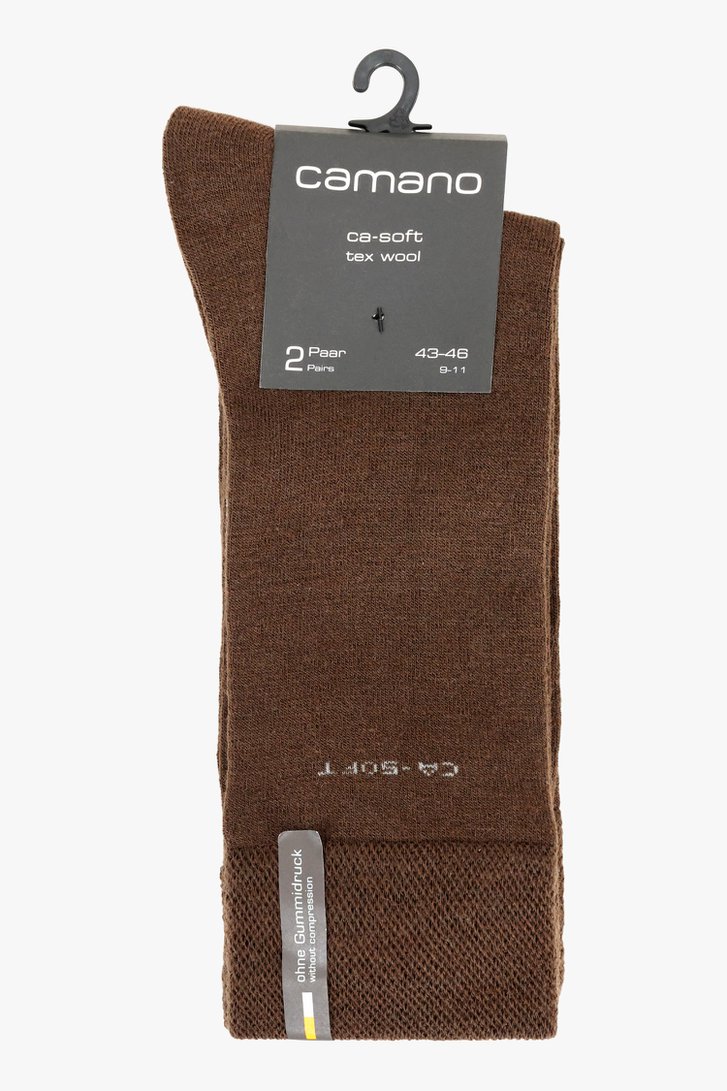 Photo produit 2 de Chaussettes longues en laine marron - 2 paires de Camano pour Hommes