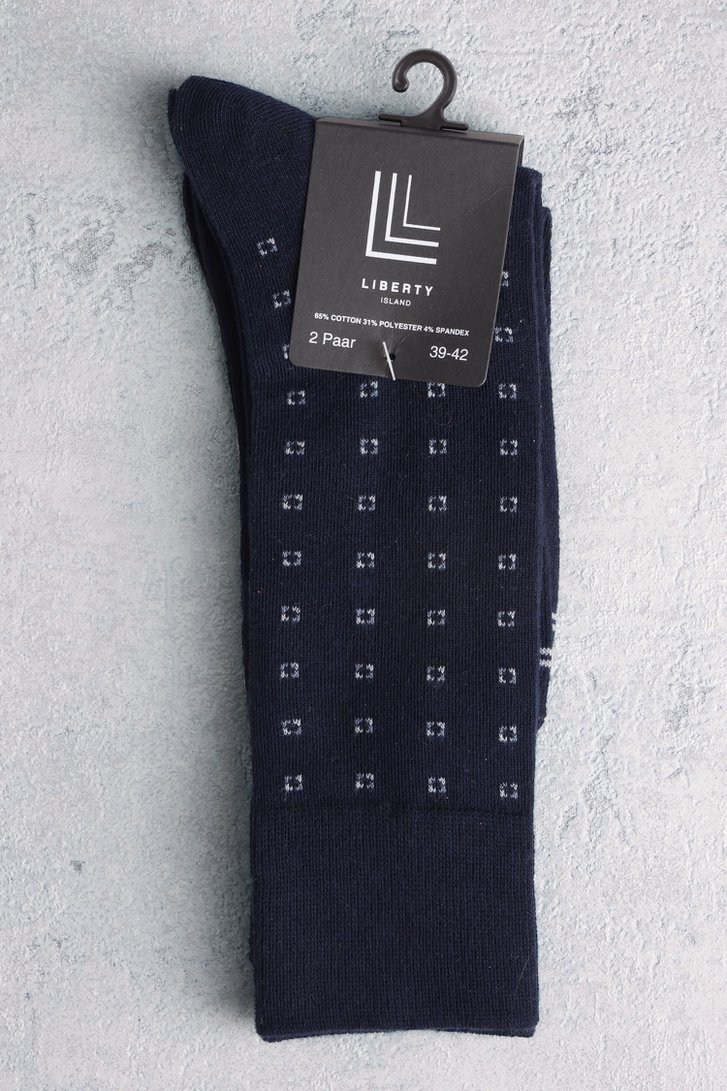 Chaussettes longues marine - 2 paires de Liberty Island pour Hommes