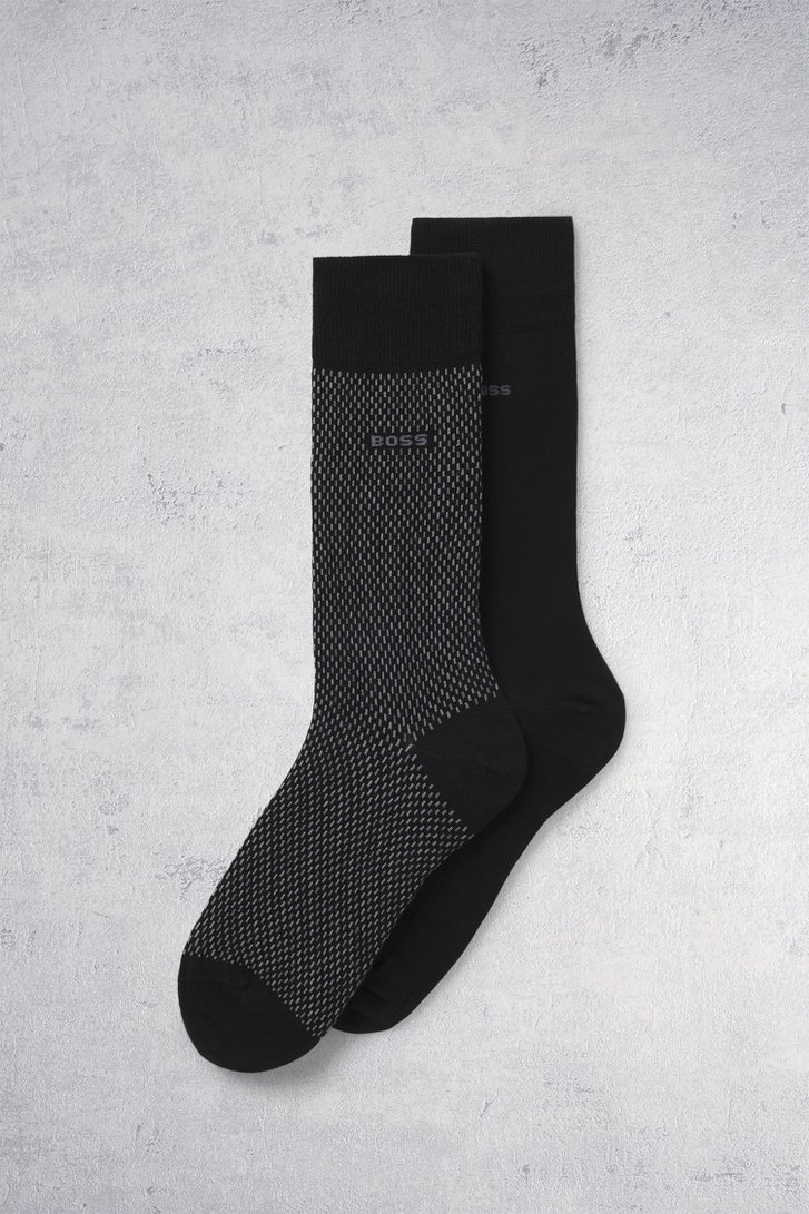 Le devant de Chaussettes longues noires – 2 paires de Hugo Boss pour Hommes